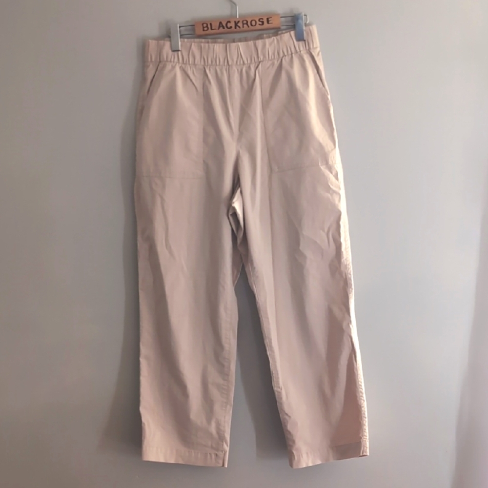 Gap Off Duty Khaki Pants Beige Elastic Waist Womens Medium